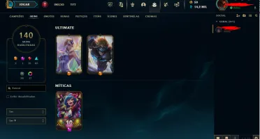 Vendo Conta Lol gold 4 140 Skins