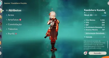 Conta Rank 25 - America - Kazuha + Jean + Vários 4 estrelas