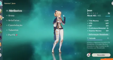 Conta Rank 25 - America - Kazuha + Jean + Vários 4 estrelas