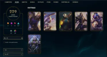 Mestre com TODOS os champs e 229 Skins + 6 Vitoriosas