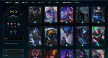 Mestre com TODOS os champs e 229 Skins + 6 Vitoriosas