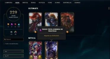 Mestre com TODOS os champs e 229 Skins + 6 Vitoriosas