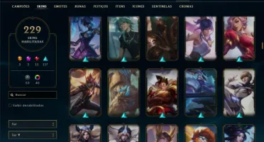 Mestre com TODOS os champs e 229 Skins + 6 Vitoriosas