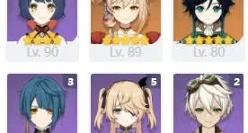 Zhongli Yoimiyah Ayaka Albedo Venti Childe DilucMonaJeanQiqi