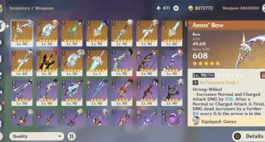 Genshin End Game - 24 Personagens T5, 10 Armas T5