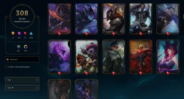 Conta de lol Gold 3 Solo Duo / Silver 3 Flex - 308 Skins.