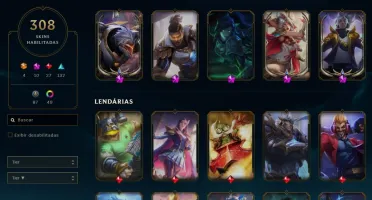 Conta de lol Gold 3 Solo Duo / Silver 3 Flex - 308 Skins.