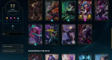 Conta Platina 2 LOL 84 Champs 32 skins