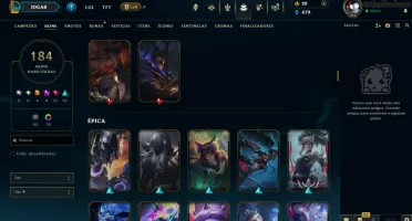 Conta Lol 184 Skins | Full Acesso