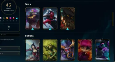 Prata, 8 Skins, com Míticas e Lendárias, Mmr Top, Lol Lvl 36