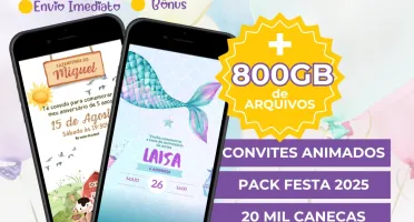 Pack 12 em 1 + 690 Cartões Digita Pack Festa Completo+bônus