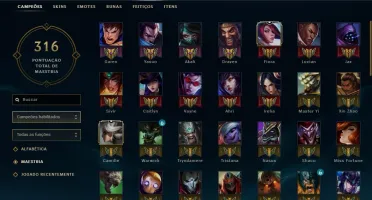 VENDA CONTA P4 100 CAMPEOES 34 SKINS