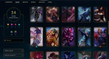 VENDA CONTA P4 100 CAMPEOES 34 SKINS