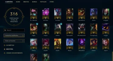 VENDA CONTA P4 100 CAMPEOES 34 SKINS