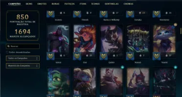 Esmeralda 1 com TODOS os champs e 482 Skins + 11 Prestigios