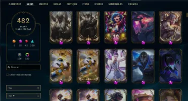 Esmeralda 1 com TODOS os champs e 482 Skins + 11 Prestigios