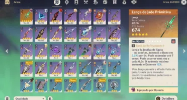AR 53 Eula / Ayaka / Diluc c1 e Lança de Jade