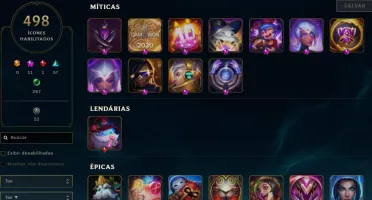 Conta LoL 432 skins, muitas skins raras e antigas