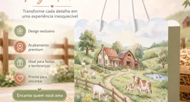 Kit 15 Sacolinhas Fazendinha - Pegue e Monte