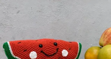 Melancia em amigurumi