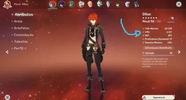 Xiao, Eula, Baal e Diluc + 2 armas T5