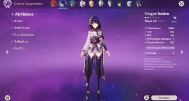 Xiao, Eula, Baal e Diluc + 2 armas T5