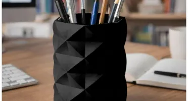 Porta-Canetas Geométrico Low Poly - Várias Cores