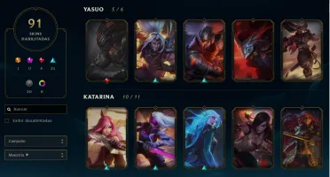 Conta League of Legends Platina 3 + 91 Skins + 100 Campeões