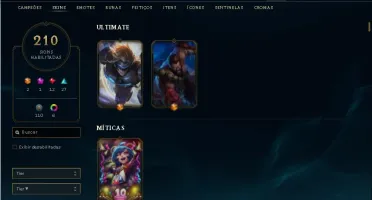 conta lol s1 210 skins ouro4 pós md10 R$600 (negociavel)