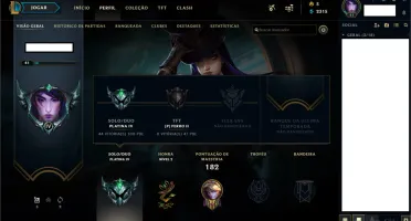 CONTA LOL 74 CAMPEOES 15 SKINS PLATINA 4