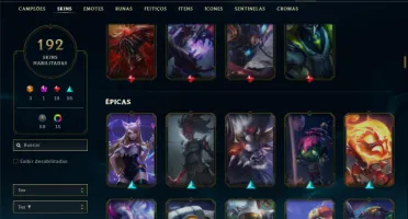 Conta prata 2 com 145 Champs e 192 Skins + 3 Ultimates