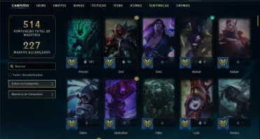Conta prata 2 com 145 Champs e 192 Skins + 3 Ultimates