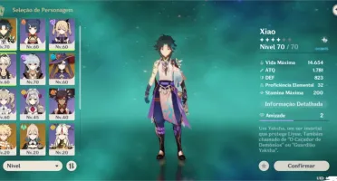 Conta Genshin, Xiao, Lança de Jade (xiao), Mona (c1), Jean