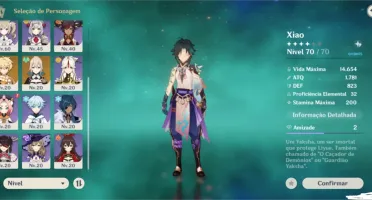 Conta Genshin, Xiao, Lança de Jade (xiao), Mona (c1), Jean