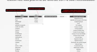 Planilha financeira pessoal completa
