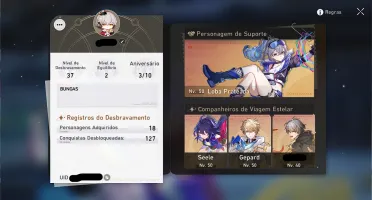 Honkai Star Rail - Seele+ Loba Prateada+ Gepard+ Welt