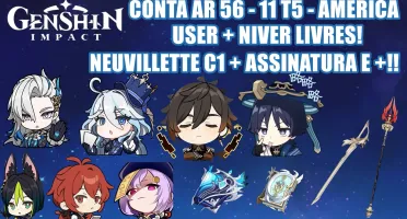 Conta Genshin Impact AR 56 com Neuvillette C1, Furina e + ⭐