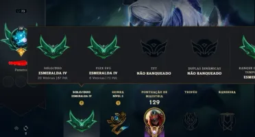 Conta LOL Esmeralda 4 mmr diamante