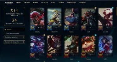 Conta bronze 2 com 78 champs e 59 skins