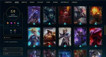 Conta bronze 2 com 78 champs e 59 skins