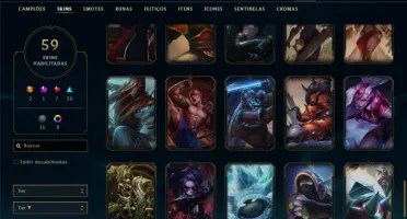 Conta bronze 2 com 78 champs e 59 skins