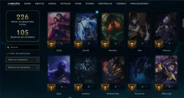 Prata 1 com 120 Champs e 51 Skins +1 Prestigio do Zed