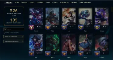 Prata 1 com 120 Champs e 51 Skins +1 Prestigio do Zed