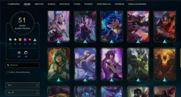 Prata 1 com 120 Champs e 51 Skins +1 Prestigio do Zed