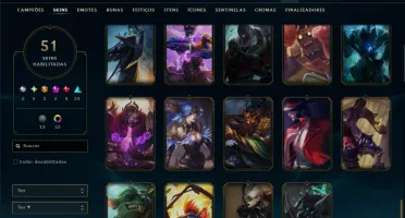 Prata 1 com 120 Champs e 51 Skins +1 Prestigio do Zed