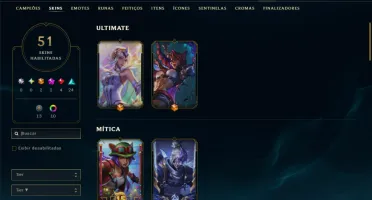 Prata 1 com 120 Champs e 51 Skins +1 Prestigio do Zed