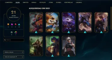 Conta ouro 2 com 21 skins e 34 champs