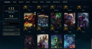 Conta ouro 2 com 21 skins e 34 champs