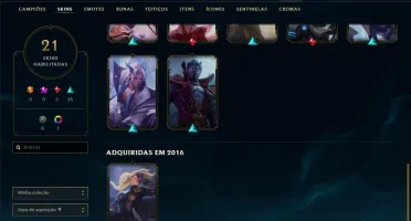 Conta ouro 2 com 21 skins e 34 champs