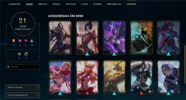 Conta ouro 2 com 21 skins e 34 champs